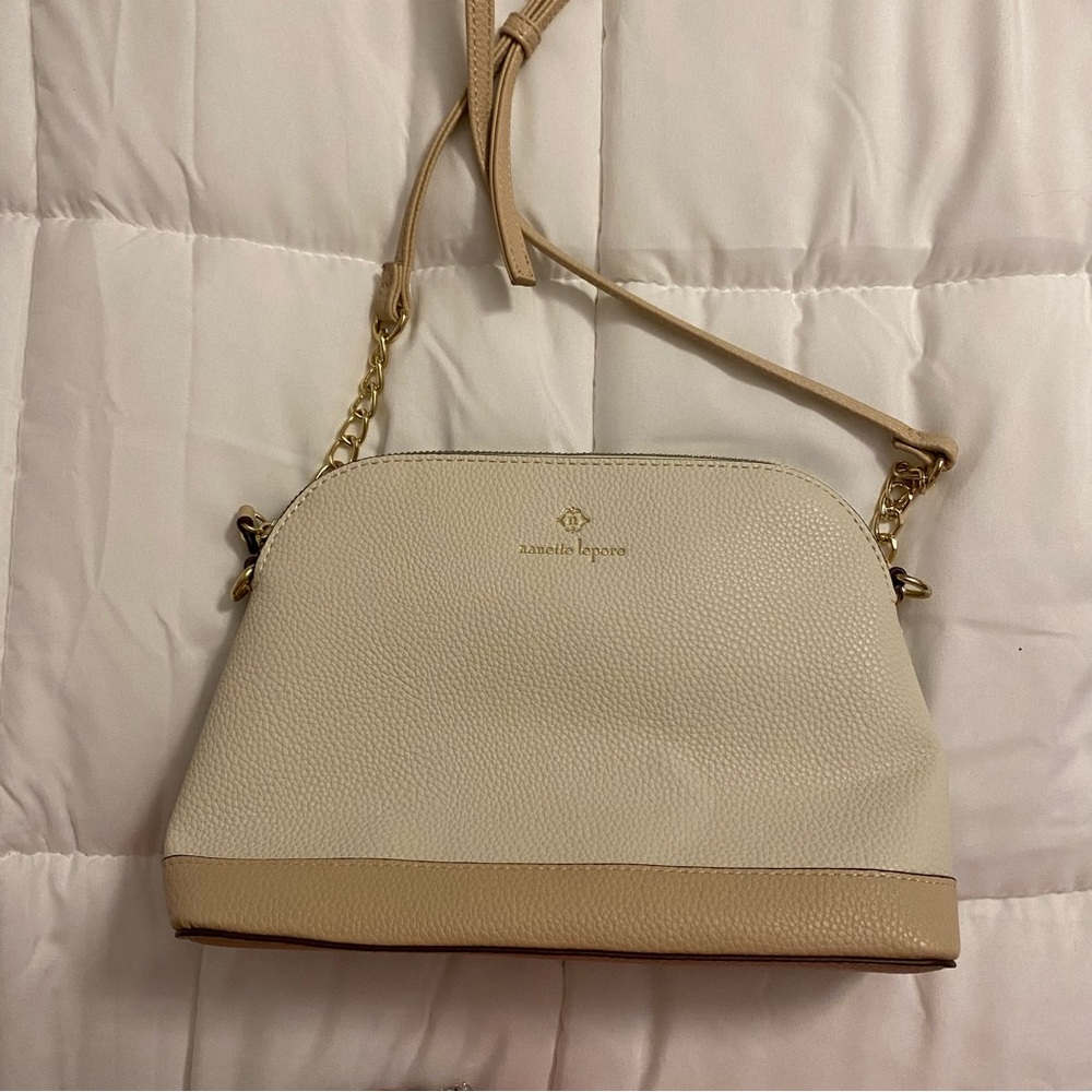 Nanette Lepore Beige and Tan Crossbody Purse